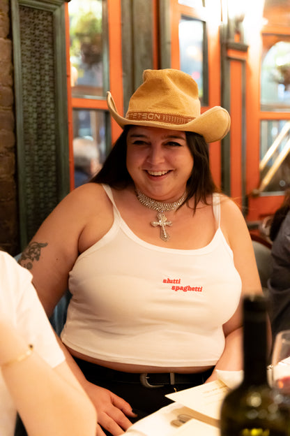 spaghettone strap tank top